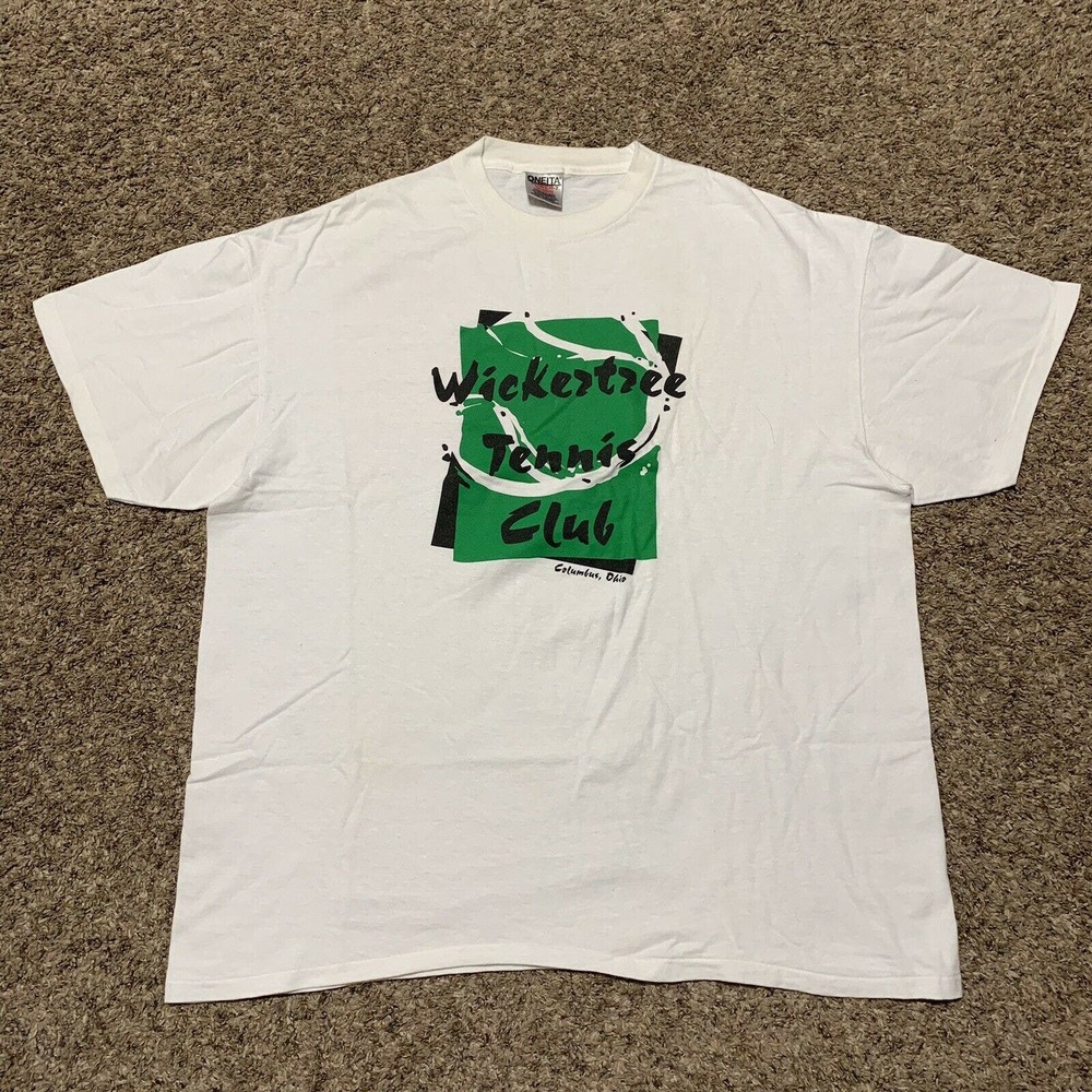 Wickeztzee Tennis Club Oneita Power-T T-Shirt Size XXL Vintage Rare
